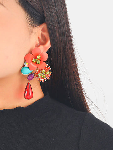 Flower Shape Drop Earrings