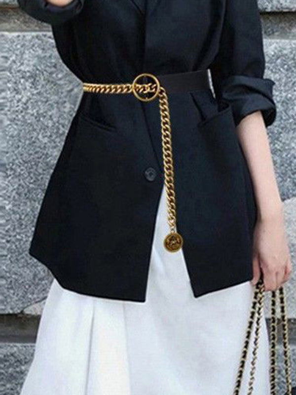 Asymmetric Chains Geometric Split-Joint Waist Belts & Thigh Cuffs