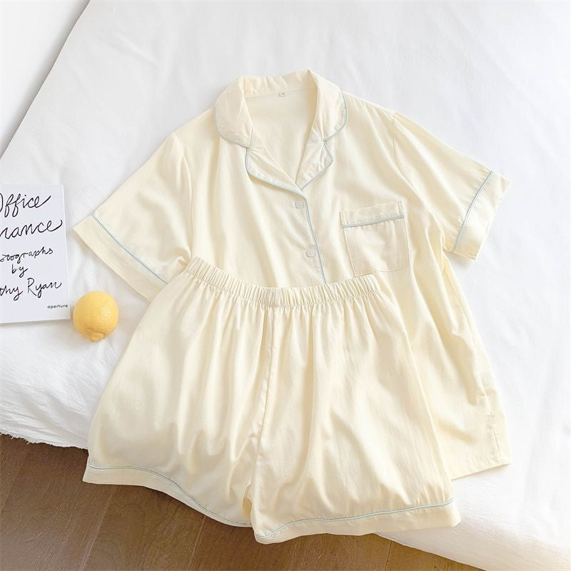Women Minimalist Short Sleeve Top And Shorts Pajamas Set
