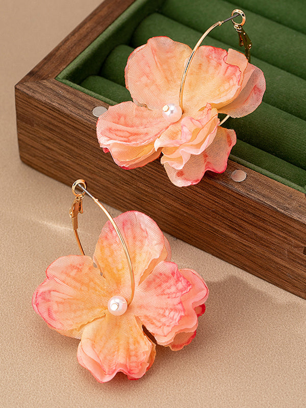 Flower Shape Drop Earrings