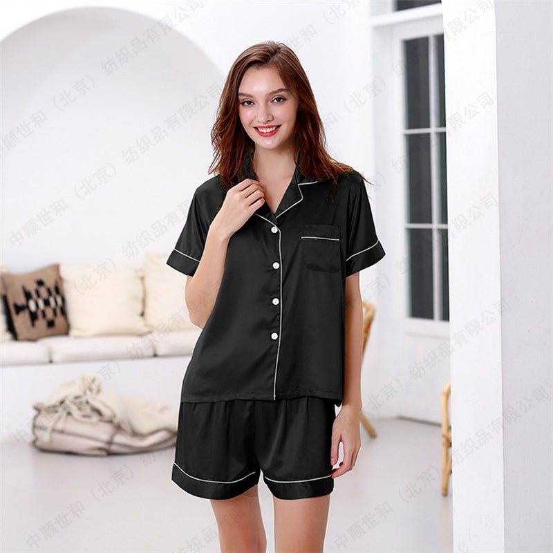 Women Casual Solid Color Pajamas Set