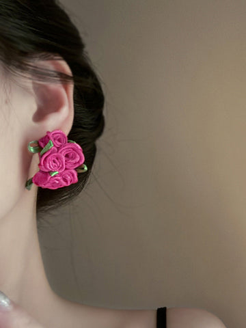 Flower Shape Drop Earrings