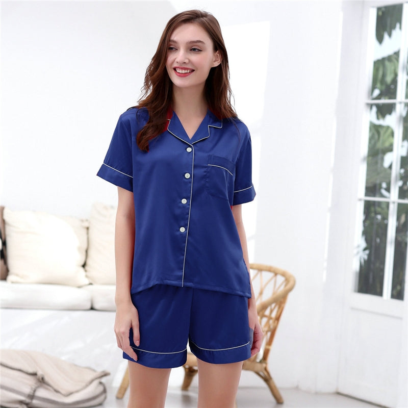Women Casual Solid Color Pajamas Set